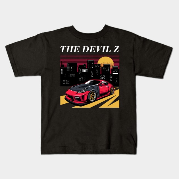 The Devil Z 370z Kids T-Shirt by Planet of Tees